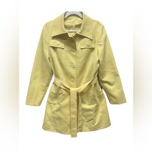 Outer Banks by Jerold Vintage Women's Lemon Yellow Belted Trench Coat